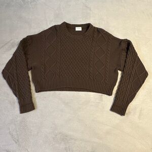 Sunday Best Brown Cable Knit Sweater